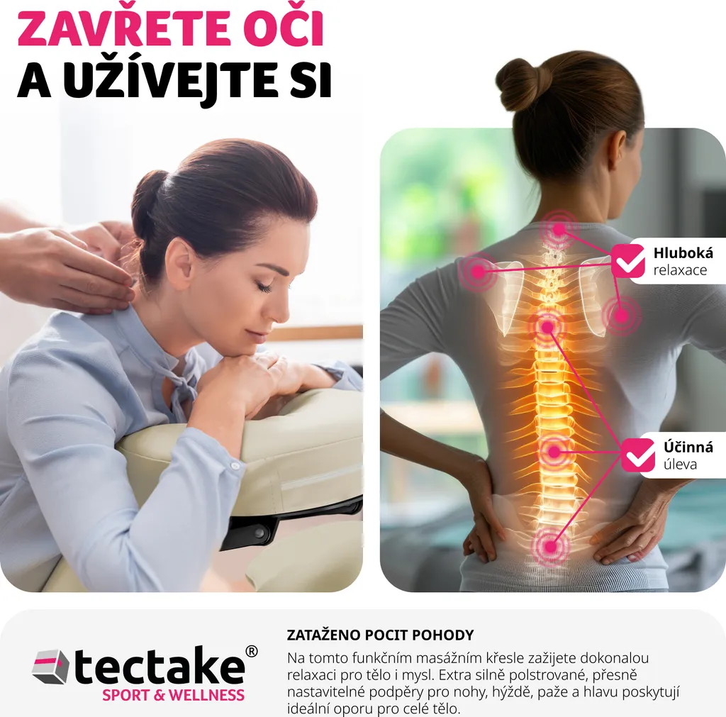 Siège de massage pliable tectake® Table de massage assise de Salon - 14
