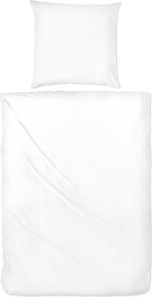 Streifen Satin Bettwäsche in 200x200 + 2x80x80 cm 255002-000 weiß