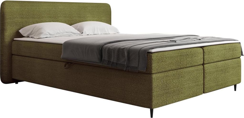 MIRJAN24 Boxspringbett mit zwei Bettkästen Boho II, Schlafzimmer Ehebett, Doppelbett mit Topper (Farbe: Taro 33, Größe: 140x200 cm)