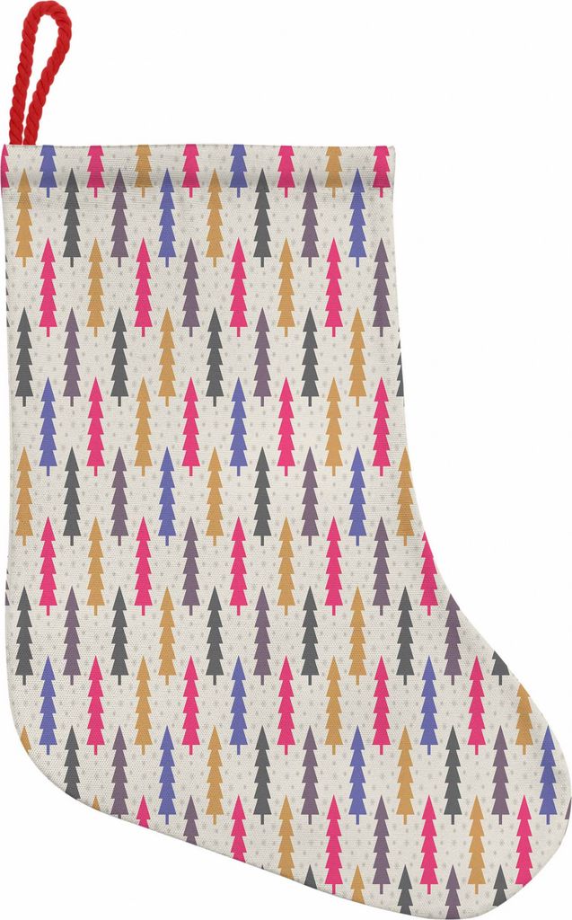 ABAKUHAUS Geometrischer Wald Hängende Nikolausstiefel Weihnachtssocken, Baum-Schneeflocke, Weihnachtsstrumpf zum Aufhängen, 35x50cm, Mehrfarbig