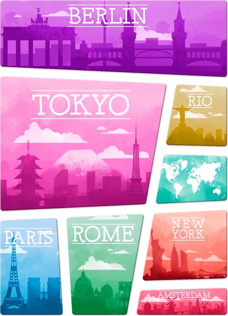 Großstadt Skylines Kühlschrankmagnete 8er Set Städtetrip