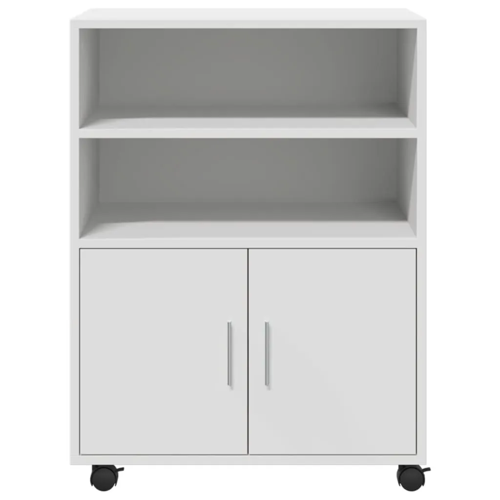 Armadio a rotelle bianco 60x48x81 cm vidaXL - Mobiletto Multiuso - 4
