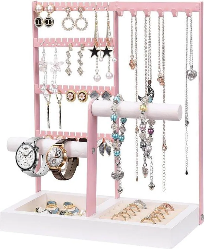 Support boucles d'oreilles à tige et pendantes en métal argenté S