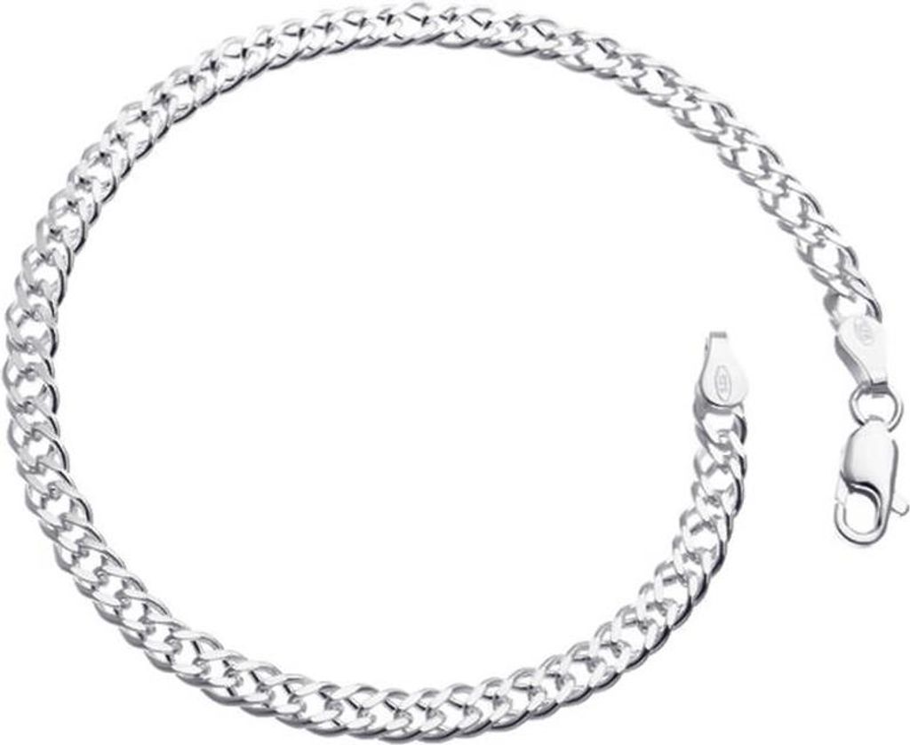 SILBERKETTEN STORE Zwillingspanzerkette Armband 4,5mm - 925 Silber - 20cm