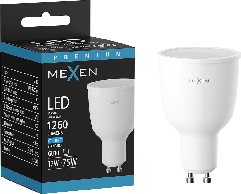Mexen Nova LED-Lampe GU10, 12W, Kalt - 6500K, 1260 lm - Produktbild 
