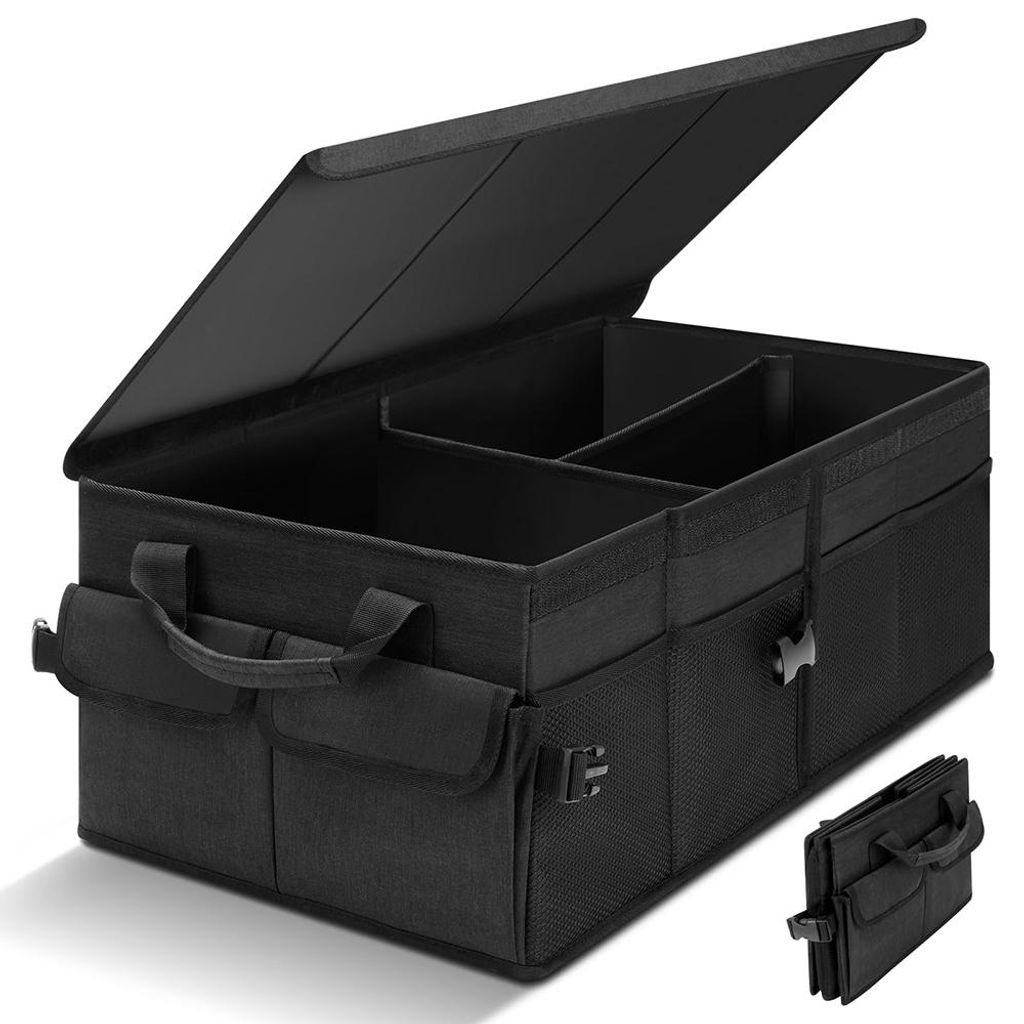 Auto Kofferraumtasche mit 3 Fächern Kofferraum Organizer Universal Falt-Box Autotasche Organizer Kofferraumbox Aufbewahrungsbox Klappbox