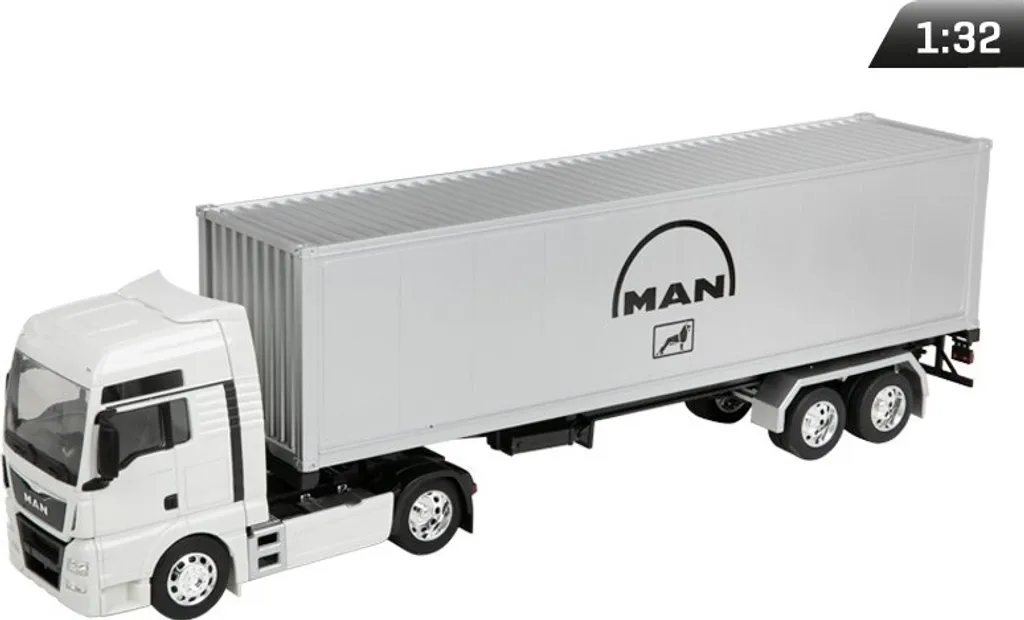 Modèle MAN TGX 1:32 pour Diorama de Transport Cabine Blanche Argent