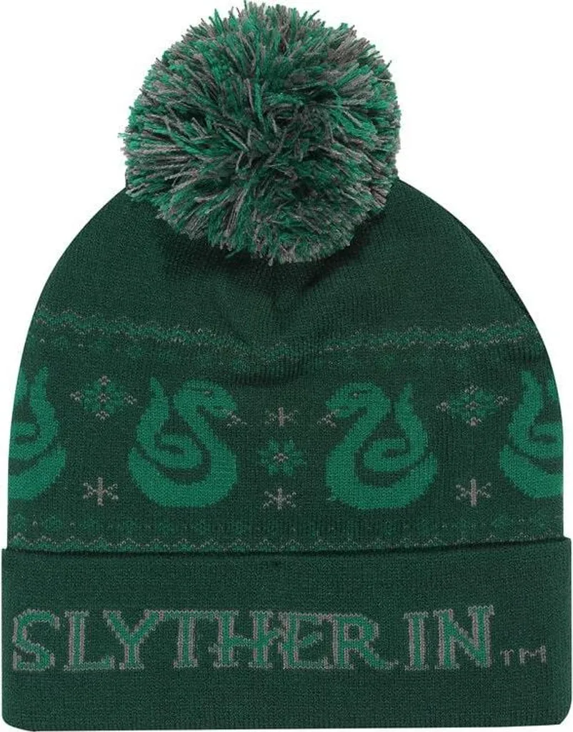 Berretto Serpeverde Harry Potter con Pompon - Accessorio Neve Verde