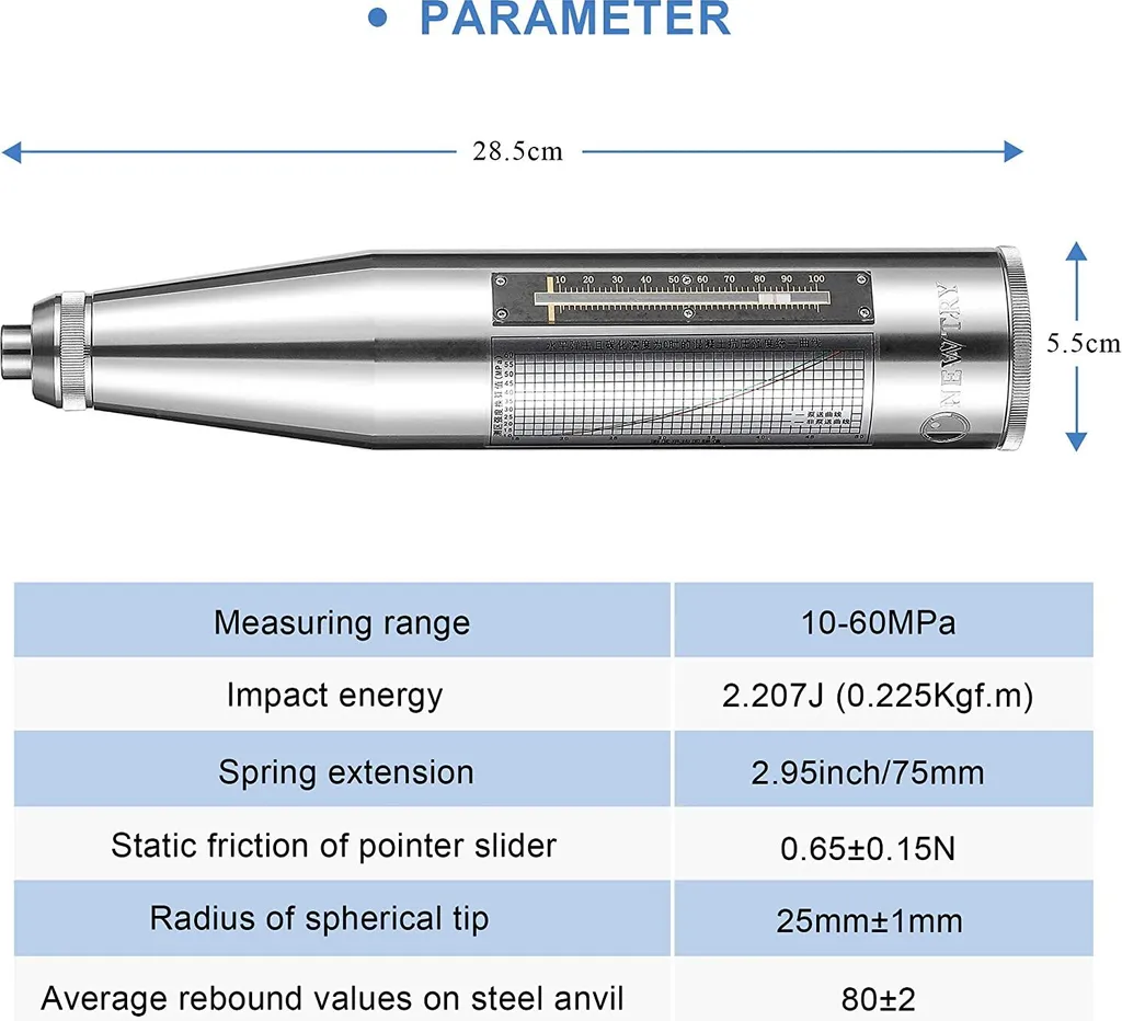 Testeur de Béton HT-225 Schmidt pour Détecter les Faiblesses Structure - 4