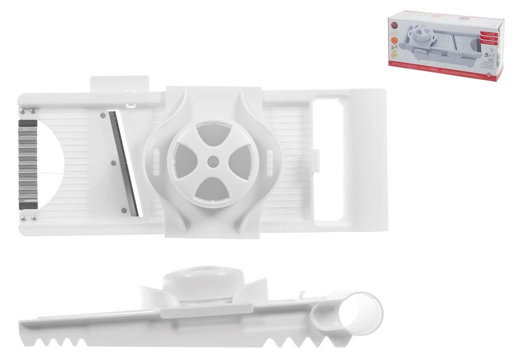 HOME 8966000_Bianco 5-fach-Hobel mit Behälter Küchenutensilien, Kunststoff