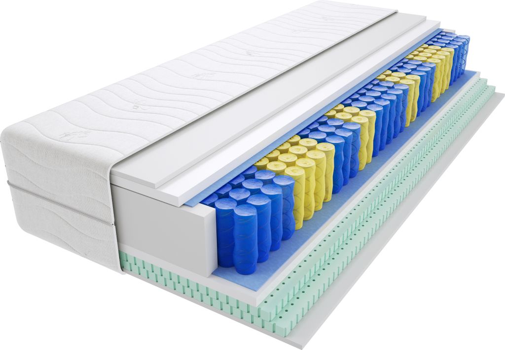 Matratze 70x140 cm Doppelmatratze, H3 Mittelfest Federkernmatratze, Taschenfederkernmatratze 15 cm Hoch Latex Hypoallergene, HR-Schaum, Wendematrat...
