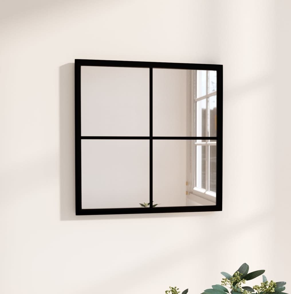 "im Angebot" Wandspiegel Schwarz 40x40 cm Metall - Wandspiegel CC15363