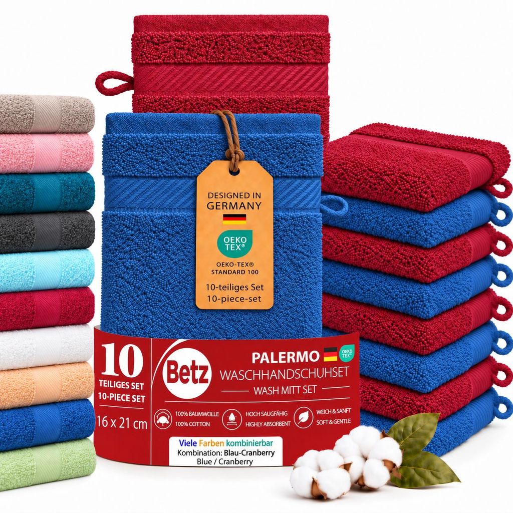 Betz 10 gants de toilette 16x21 cm PALERMO 100 % coton  Image du produit 