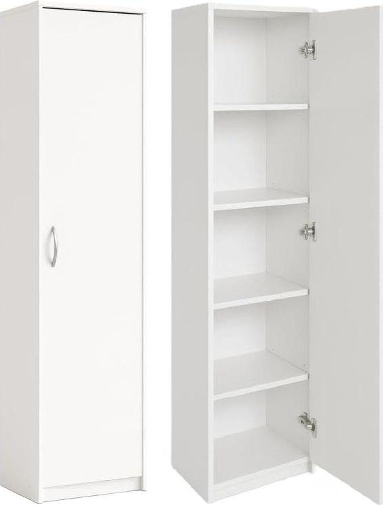 BDW, Kleiderschrank, 40×185×35 cm, 5 Einlegeböden, 1 Tür, Produktbild 