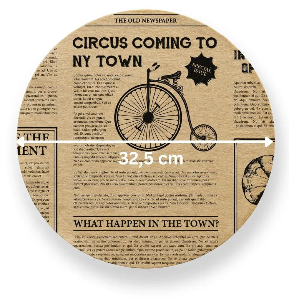 Papier à pizza rond Ø 32,5 cm - 100 feuilles papier journal ingraissable