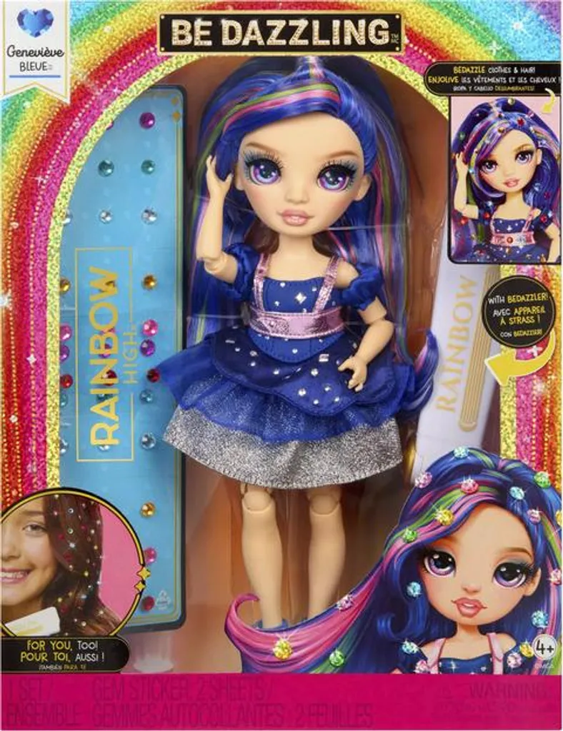 Jouet Créatif Rainbow High Genevieve Bleue pour Créer des Looks de Mode