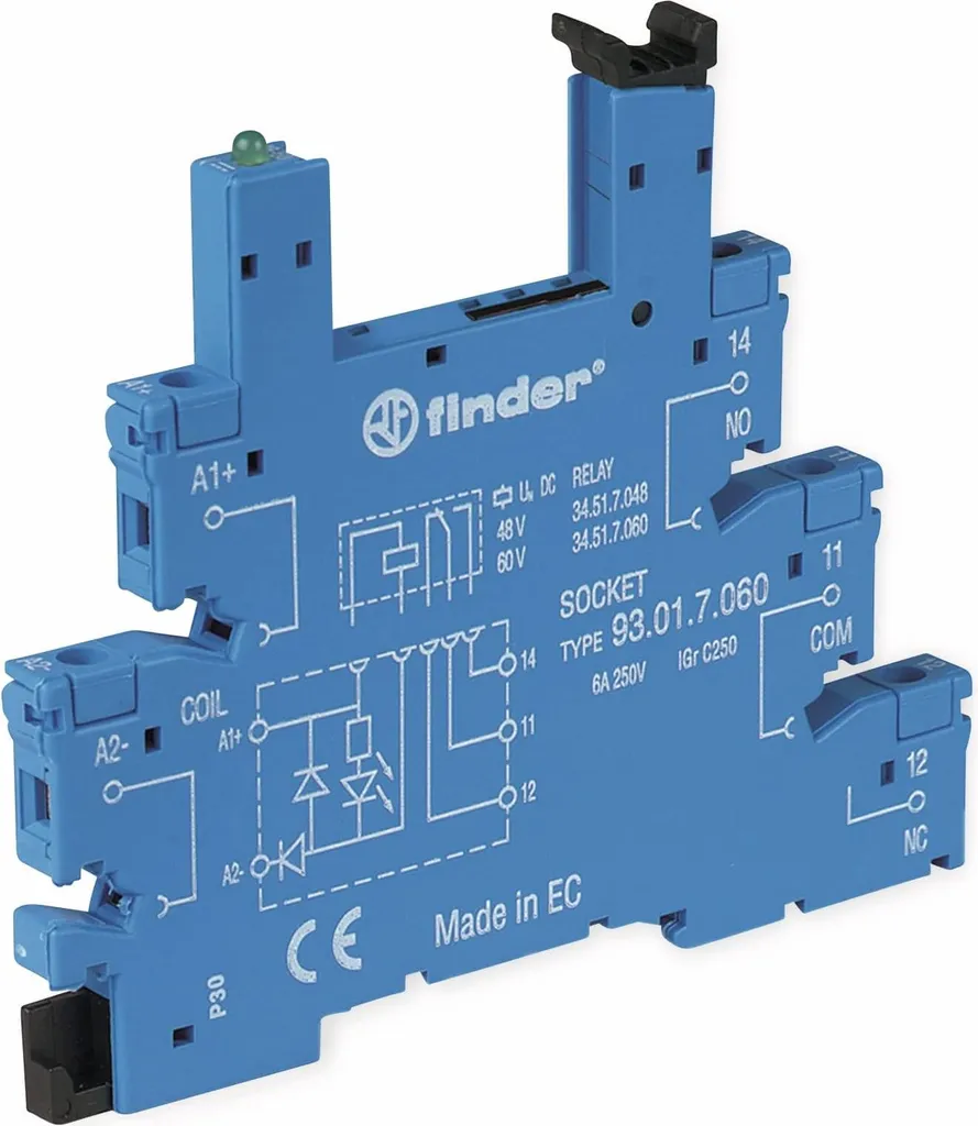 Interfaccia Finder 93.01.7.024: Zoccolo per Relè 24VDC Ultra-Slim