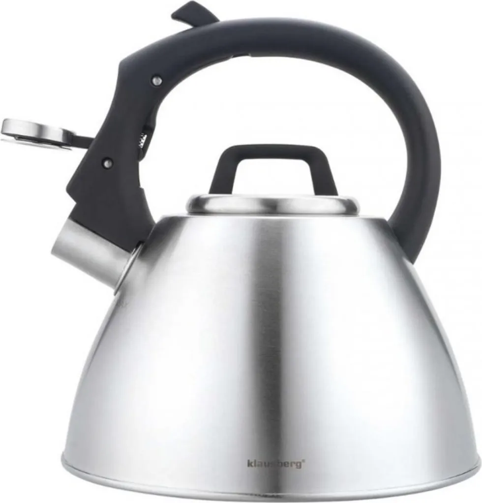 KLAUSBERG KB-7481 Bollitore A Fischio In Acciaio Inox 3,0 L - Adatto A Induzione, Manico Silicone, Finitura Satinata - 5