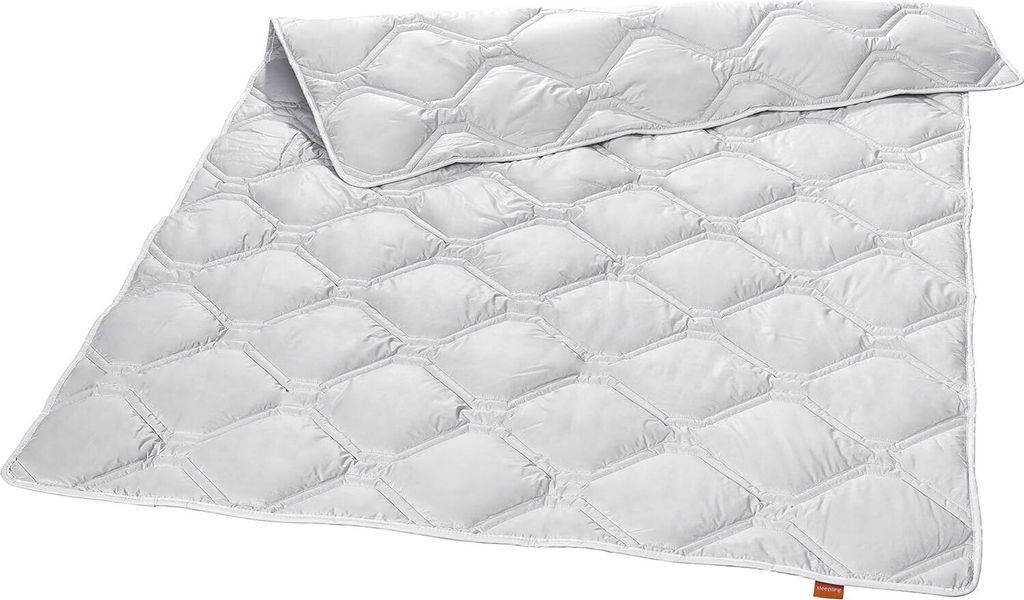 sleepling – Luxus Kaschmir Steppdecke, leichte Sommerdecke, 135x200 cm, weiß