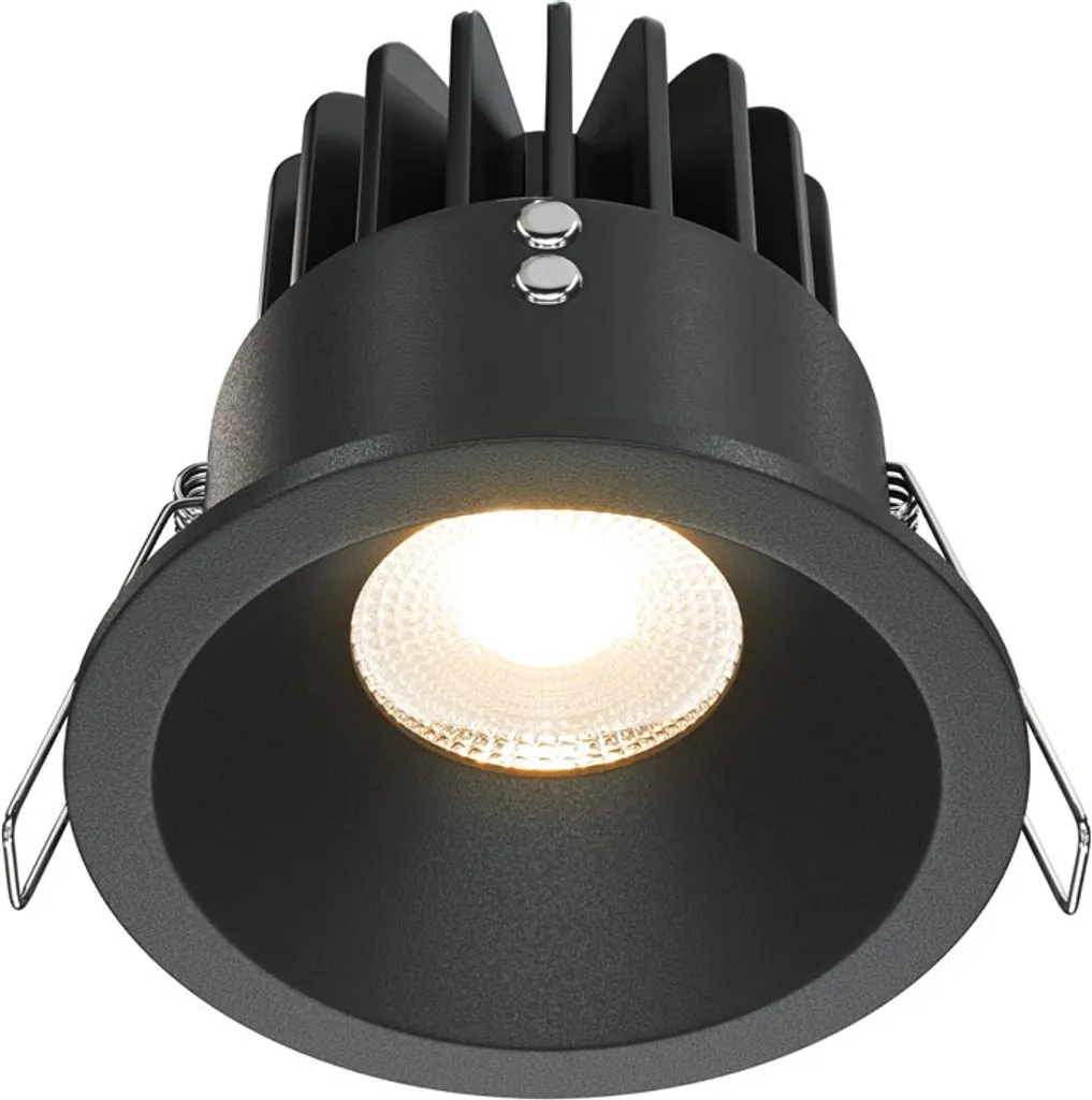 Plafonnier encastrable LED Maytoni 12W 3000K dimmable IP65 noir rond