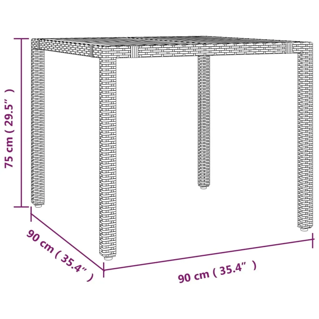 vidaXL Tavolo da Esterno Robusto - Acacia e Poly Rattan Grigio - 6