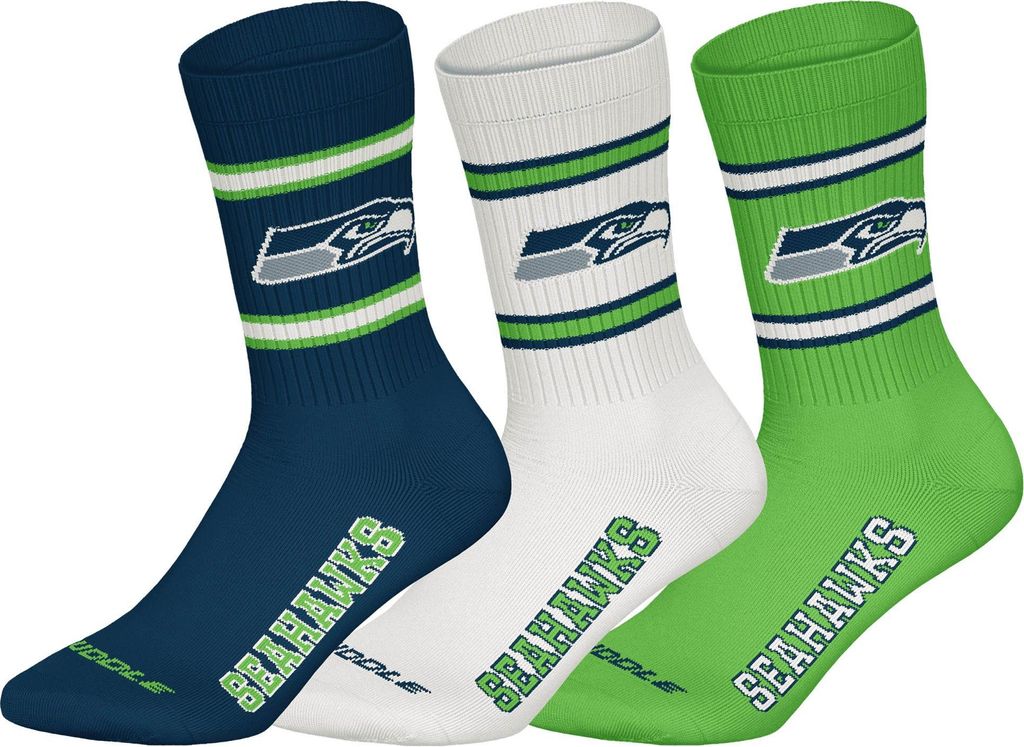 NFL Seattle Seahawks 3er-Pack weiche Baumwoll-Socken | Produktbild 