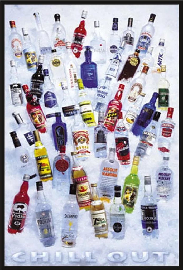 Décoration murale Vodka Chill Out Shinsuke cadre noir 60x90 cm