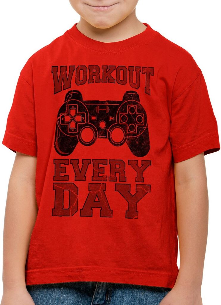 style3 Gamer Workout Kinder T-Shirt play sport station controller ps game