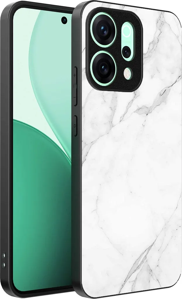 Custodia Oppo Reno 14 Marmo Bianco Nero | Cover TPU Smartphonica