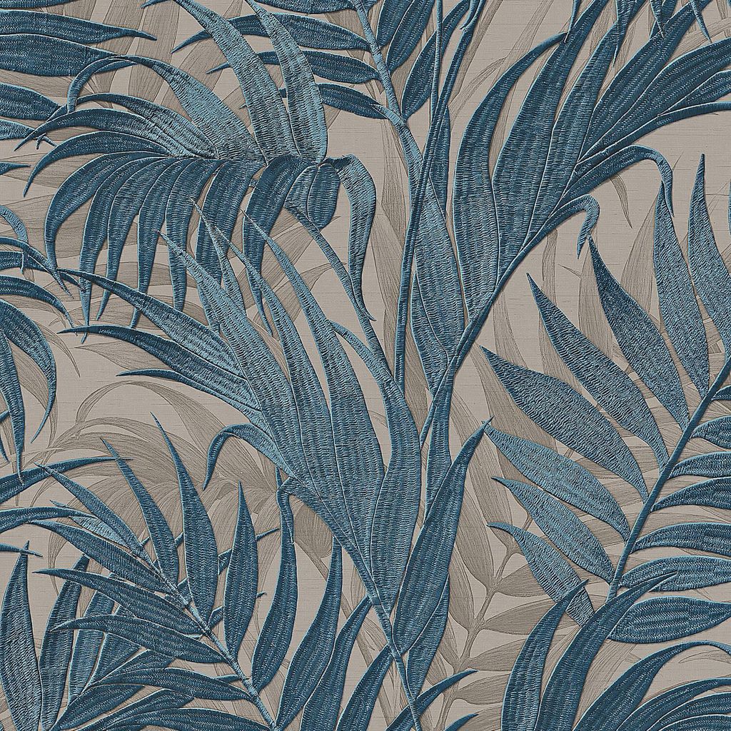 Profhome GR322108-DI Florale Tapete grau blau ozean-blau Produktbild 