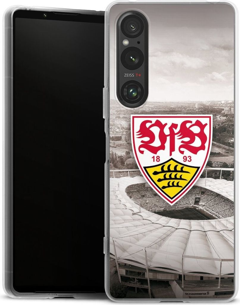 DeinDesign Handyhülle für Sony Xperia 1 V Silikon Hülle Case Smartphone Schutzhülle Offizielles Lizenzprodukt Stadion VfB Stuttgart