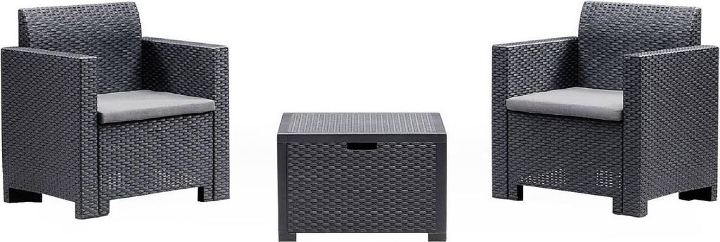 Lounge-Set für den Außenbereich Neptune, 100 % Italy, Anthrazit