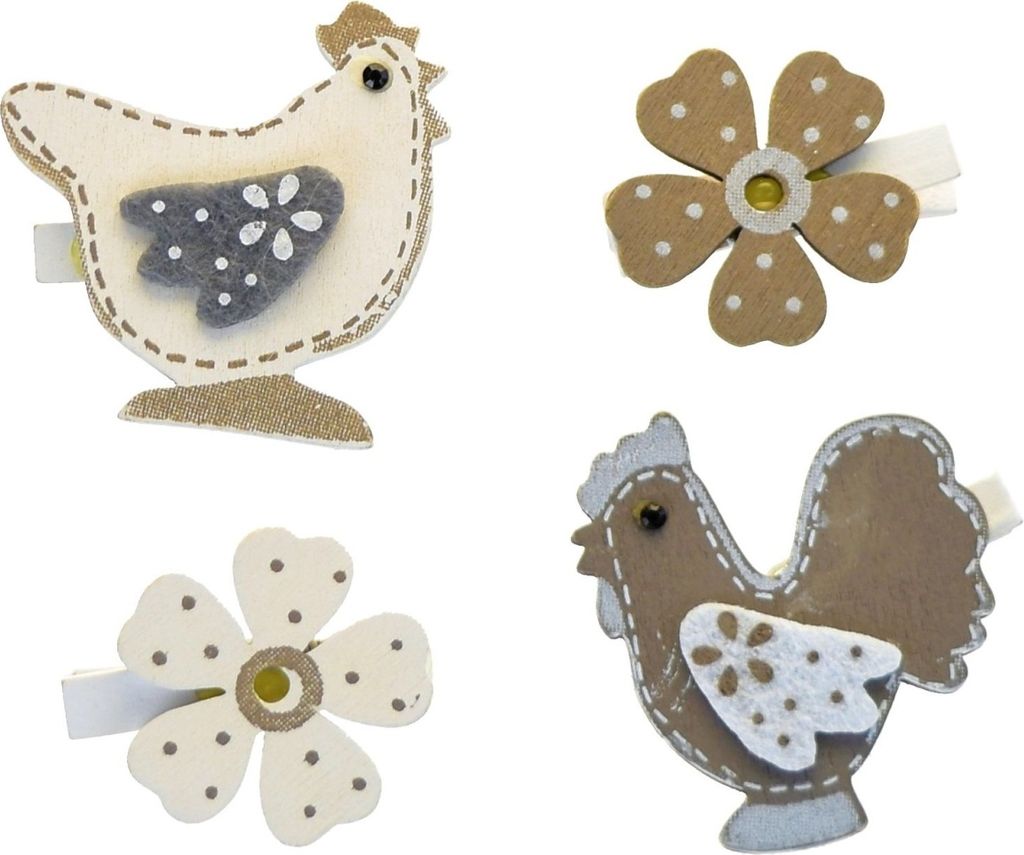 Heringe Hühner und Blumen 4 Stück