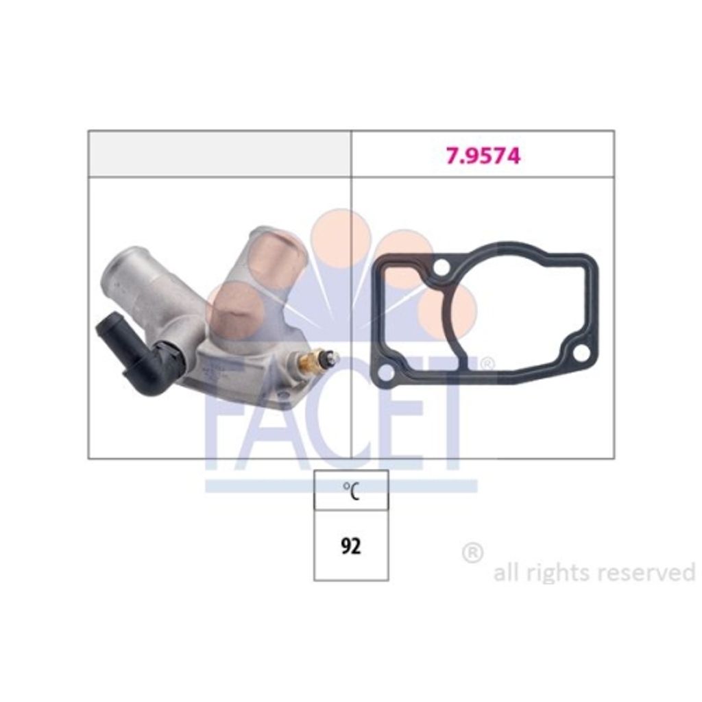 1 Thermostat, Kühlmittel FACET 7.8343 Italy - OE Equivalent für OPEL