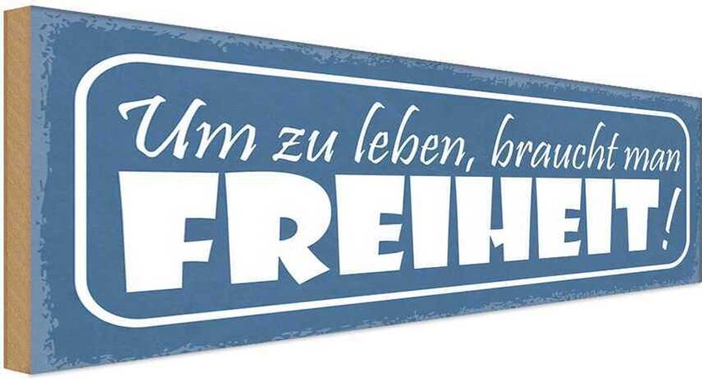 vianmo Holzschild 10x27 cm um zu leben braucht man Freiheit Produktbild 