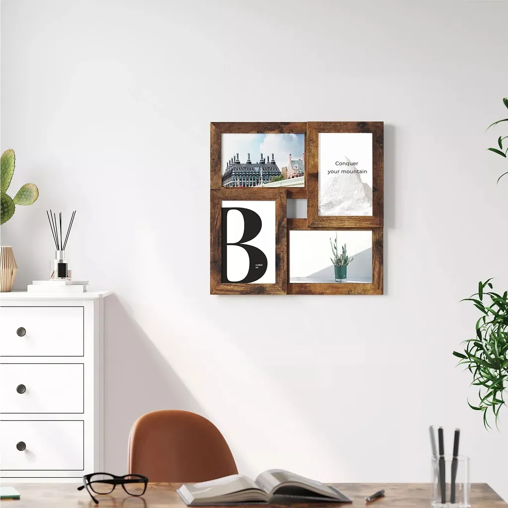 Cadre photo pour collage mural Clovis - Décoration 4 photos 10x15 cm