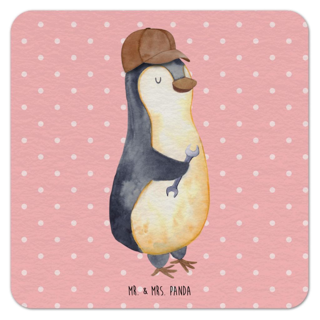 Mr. & Mrs. Panda Getränkeuntersetzer Wenn Papa es nicht reparieren kann, sind wir am Arsch 50er Set - Rot Pastell - Geschenk, Vater, Bierdeckel, b...