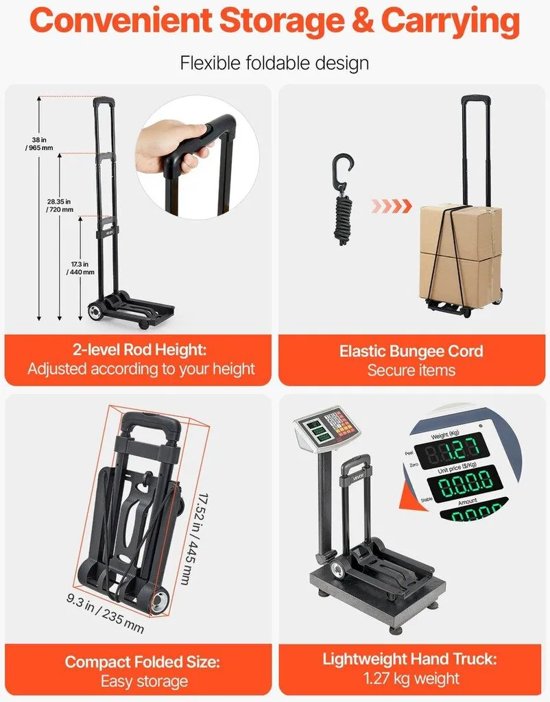 Chariot pliant ergonomique 110 lb - Solution contre le mal de dos - 3