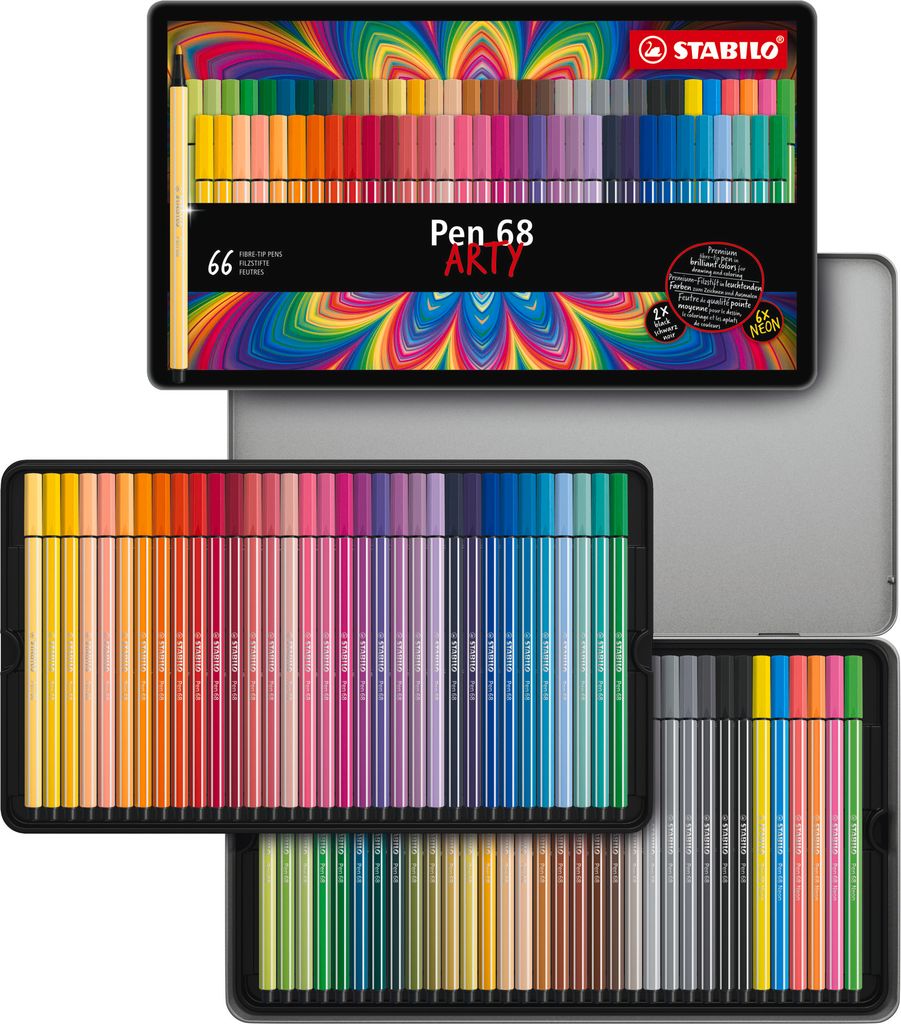 STABILO Pen 68 ARTY, Medium, 65 Farben, Mehrfarbig, Produktbild 
