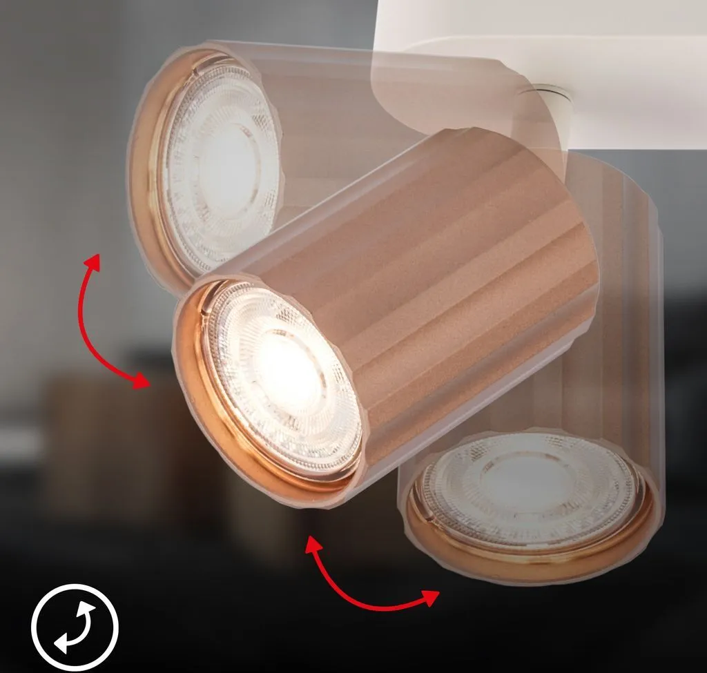 Spot de plafond orientable à 3 ampoules E27 - Plafonnier design en métal