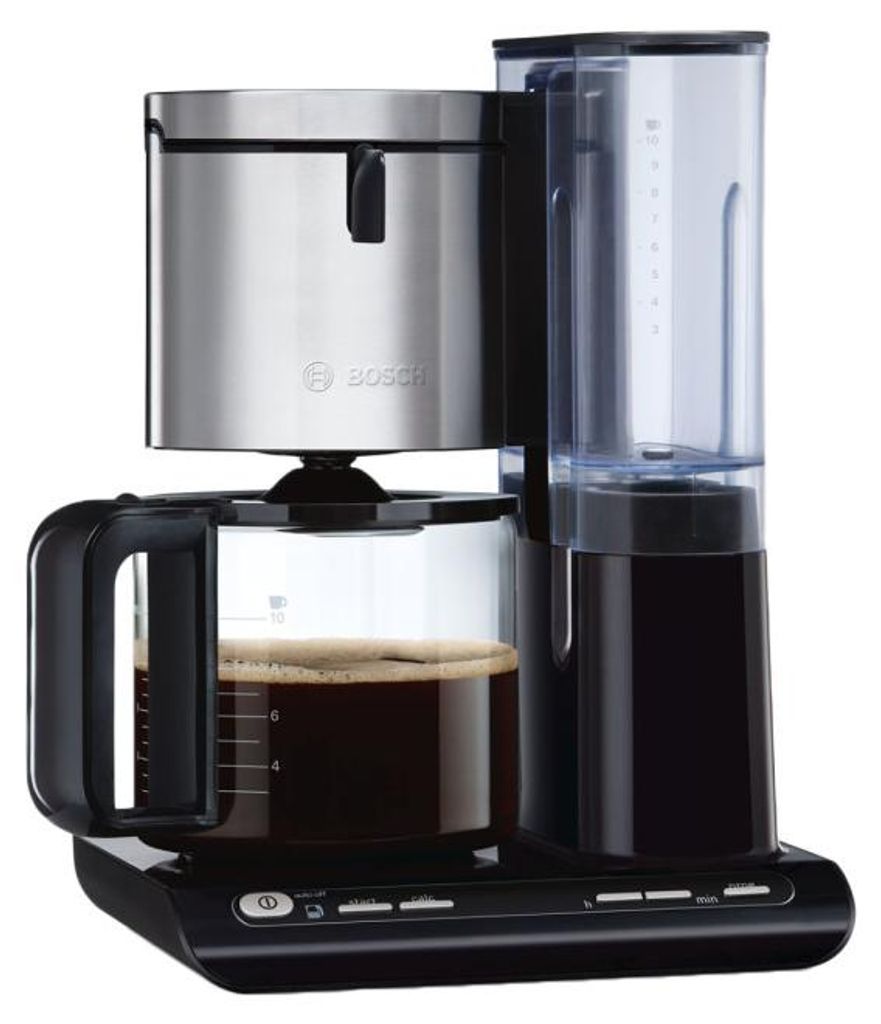 Bosch TKA8633, Tropfen, freistehend, Schwarz, Edelstahl, Produktbild 