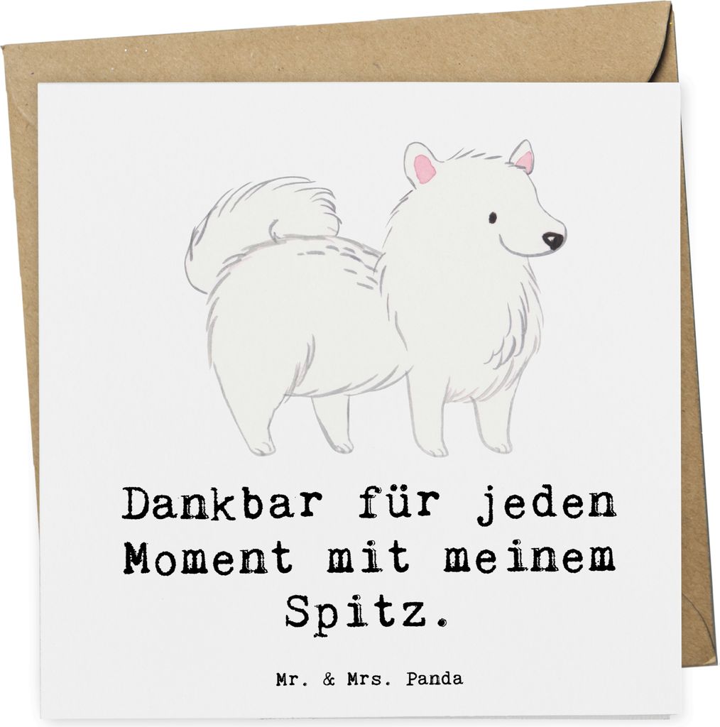 Mr. & Mrs. Panda Grußkarte Spitz Moment - Weiß - Geschenk, Produktbild 