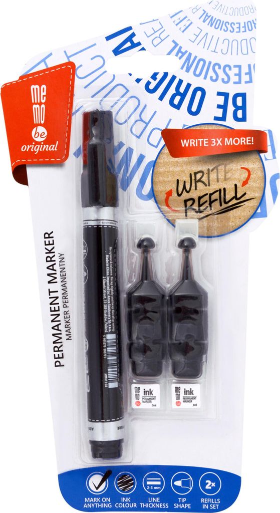 MemoBe Permanentmarker rund + 2 Ampullen