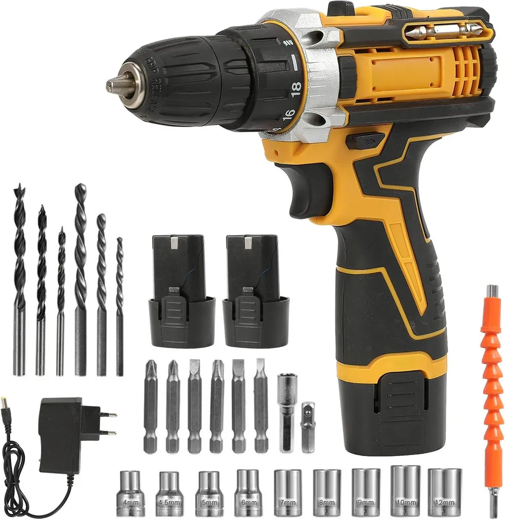 Trapano Avvitatore 55 Nm 18V Professionale - Doppia Batteria Litio 2Ah
