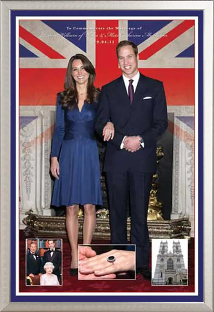 Poster Will & Kate encadré Shinsuke aluminium argenté et vitre acrylique