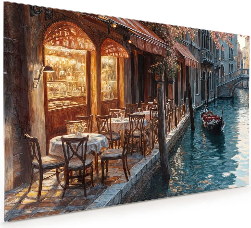 Küchenrückwand Spritzschutz Glas mit Motiv Sonnenuntergang Venedig 40 x 40 cm