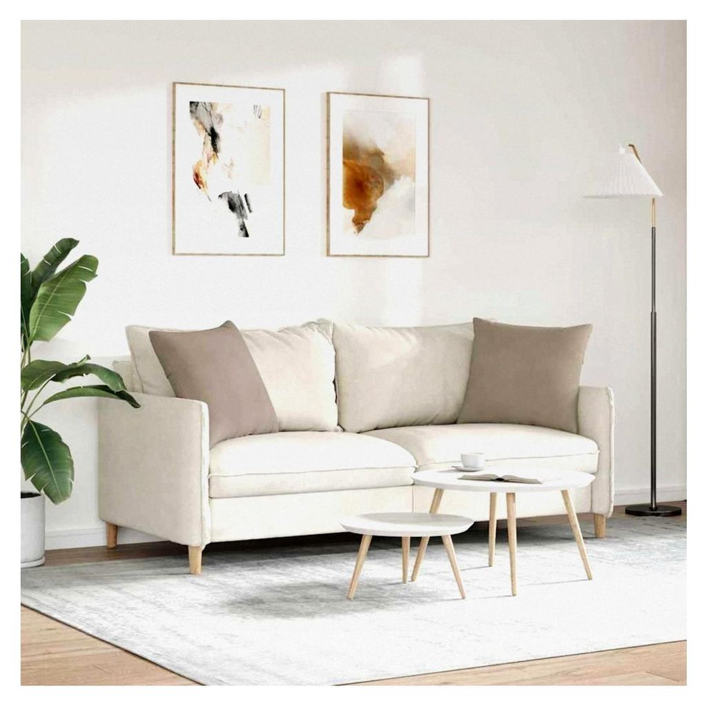 Sofakissen 2 Stück Taupe 50 x 50 cm für Wohnzimmer, Sofa, Schlafzimmer