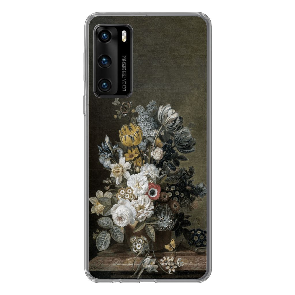 MuchoWow Handyhülle Schutzhülle Hülle für Huawei P40 Stilleben mit Blumen - Alte Meister - Malerei Silikon Softcase Handy Hülle - Handytasche