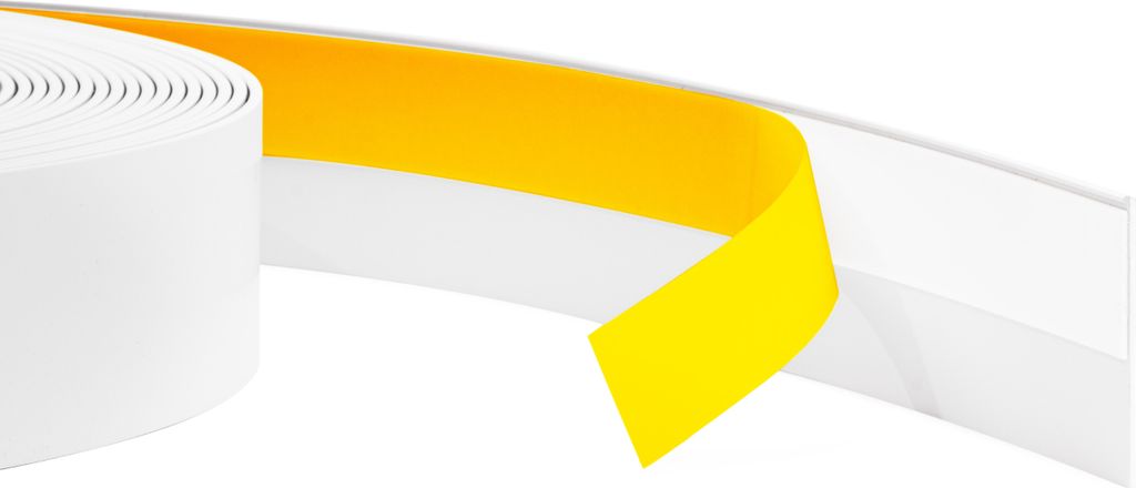 QUEST Abdeckleiste Selbstklebend 60 mm, PVC Fensterleiste, Zierleiste für Innenbereich, Flexibel, Flach, UV-beständig, weiß, 20 m