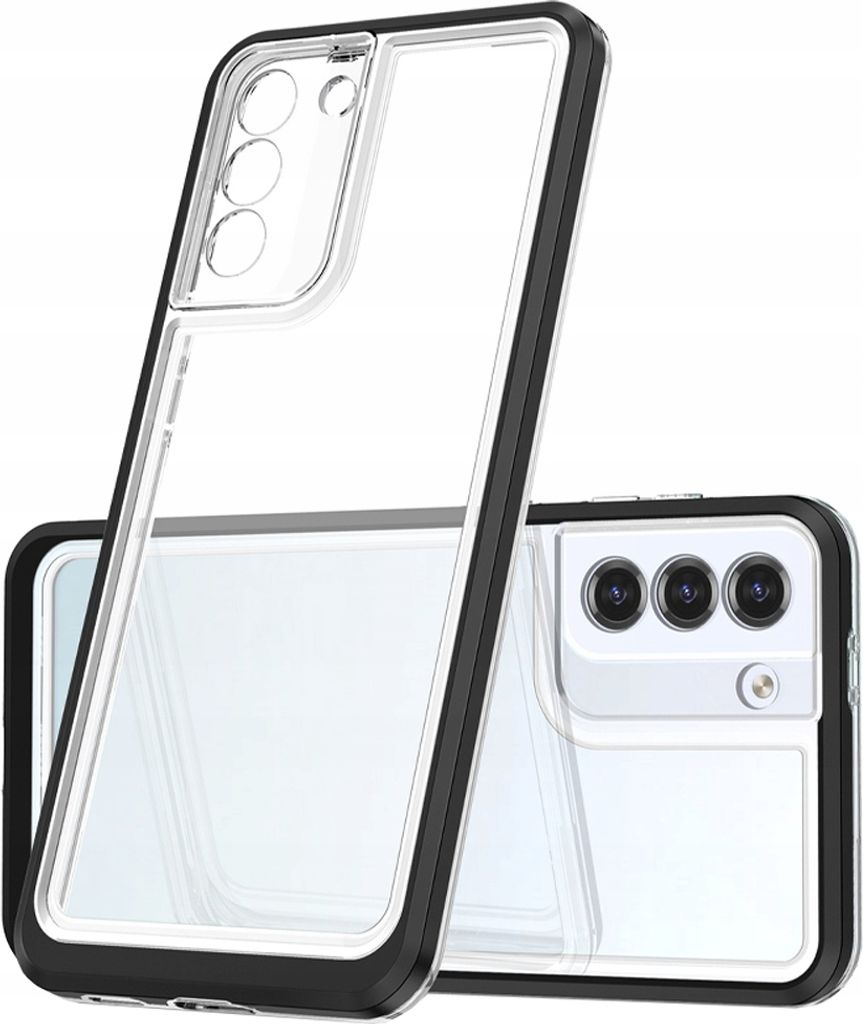 Clear 3in1 Case für Samsung Galaxy S23 Silikon Cover mit Rahmen schwarz